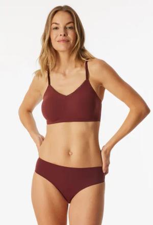 Bustier seamless herausnehmbare Pads Spitze burgund - Invisible Soft Lace 44