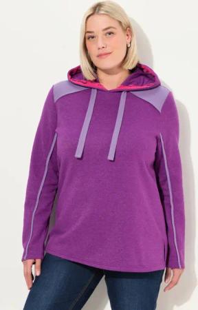 Ulla Popken Sweatshirt Hoodie Waffelpikee A-Linie