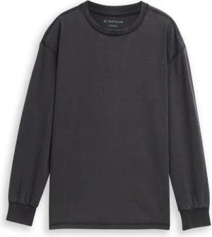 TOM TAILOR Jungen Oversize Langarmshirt, schwarz, Uni, Gr. 152