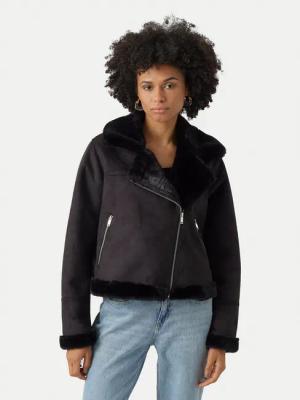 Vero Moda Fellmantel Peggy 10290150 Schwarz Regular Fit