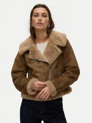 Vero Moda Fellmantel Peggy 10290150 Braun Regular Fit