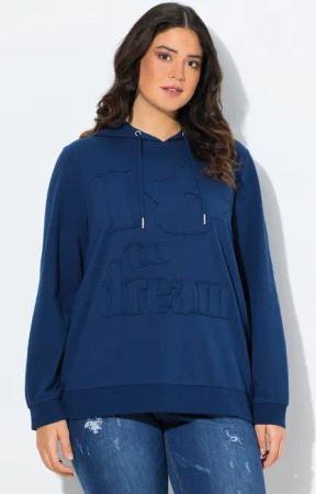 Ulla Popken Sweatshirt Hoodie Blumen-Applikation Kapuze