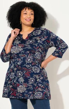 Ulla Popken Longshirt Longshirt Blüten A-Linie