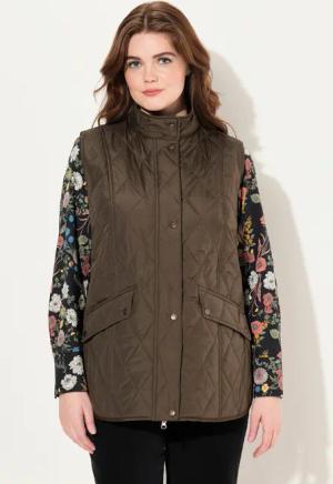 Ulla Popken Steppweste Steppweste wasserabweisend Fasanen-Futter