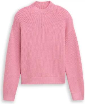 TOM TAILOR Mädchen Strickpullover mit Stehkragen, rosa, Uni, Gr. 176