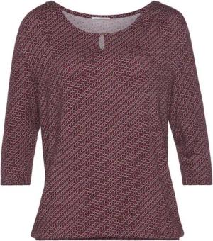 Vivance Rundhalsshirt mit goldfarbenem Zierknopf am Ausschnitt aus weichem Viskose-Stretch