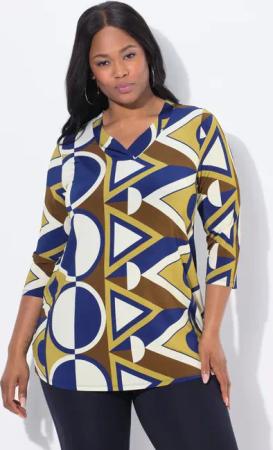 Ulla Popken T-Shirt Slinky-Shirt grafischer Druck