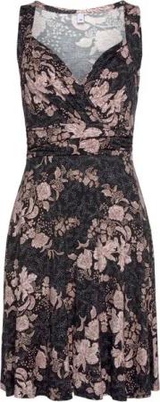 Vivance Jerseykleid mit Alloverdruck in Wickeloptik, Sommerkleid, Strandkleid