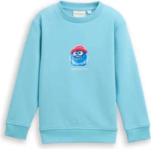 TOM TAILOR Jungen Basic Sweatshirt mit Print, blau, Uni, Gr. 116/122