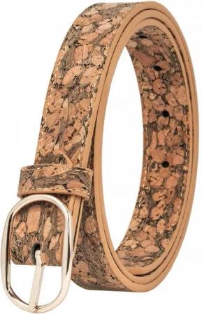 Simaru Gürtelriemen Bahia aus Kork 25mm breit, Leicht, Veganer gürtel mit Goldschnalle für jedes Outfit