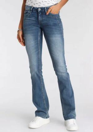 Arizona Bootcut-Jeans mit Keileinsätzen ausgestellte Beinform, niedrige Leibhöhe, elastisches Material
