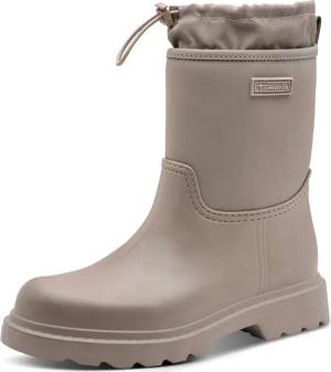 Tamaris Gummistiefel, Blockabsatz, Boots mit Textileinsatz am Schaftrand