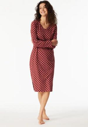 Nachthemd langarm burgund gemustert - Comfort Essentials 38