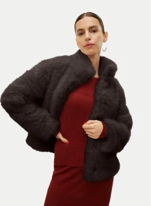 Vero Moda Pelzmantel Monroe 10315328 Braun Regular Fit