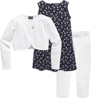KIDSWORLD Bolero, Kleid & Leggings 3tlg. Set, Komplett Outfit mit Sternenmuster (Set, 3-tlg) mit niedlicher Bolero-Jacke