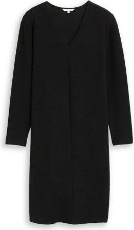 TOM TAILOR Damen Plus Size - Kleid mit Glitzer-Effekt, schwarz, Uni, Gr. 52