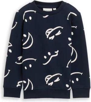 TOM TAILOR Jungen Sweatshirt mit Allover-Print, blau, Gemustert, Gr. 116/122