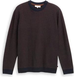 TOM TAILOR Herren Strickpullover aus Baumwolle, blau, Meliert, Gr. XXL