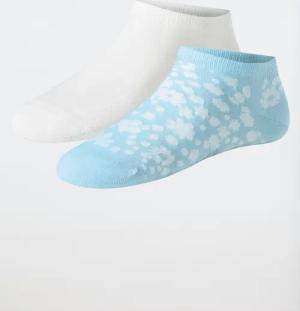 Socken Sneaker Stay Fresh 2er-Pack Blümchen creme/ hellblau - Fashion 39/42