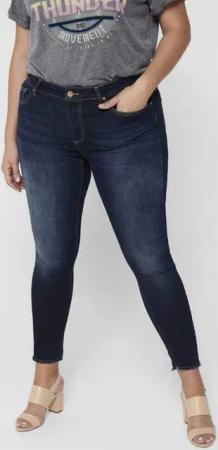 ONLY CARMAKOMA Skinny-fit-Jeans CARWILLY REG SK ANK JNS in washed-out Optik