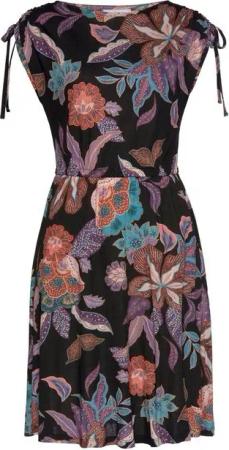 Vivance Jerseykleid mit großem Blumendruck, leichtes Sommerkleid, Strandkleid
