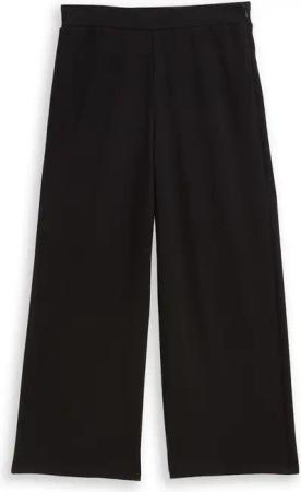 TOM TAILOR Damen Jacquard Culotte Hose, schwarz, Uni, Gr. 34/28