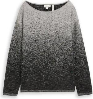 TOM TAILOR Damen Loose Fit Strickpullover mit Farbverlauf, schwarz, Farbverlauf, Gr. XS