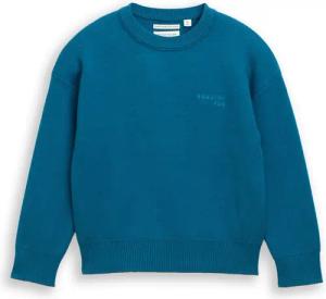 TOM TAILOR Jungen Oversize Strickpullover mit Print, grün, Uni, Gr. 92/98