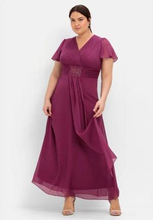 Sheego Abendkleid Große Größen mit Schmuckbrosche