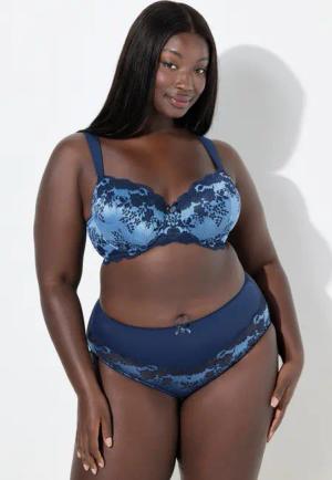 Ulla Popken Slip Midislip Spitzeneinsatz Mikrofaser