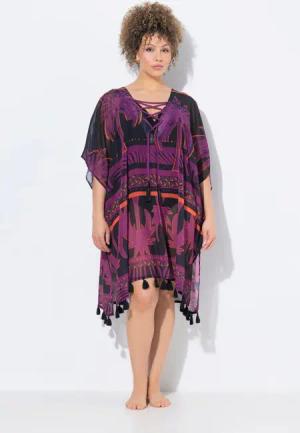 Ulla Popken Jerseykleid Tunika Palmen Oversized