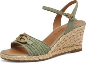 Tamaris Keilsandalette, Sommerschuh, Riemchensandale mit T-Schmuckelement