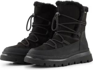 TOM TAILOR Damen Wasserfeste Schneestiefel mit Schnürung, schwarz, Uni, Gr. 38