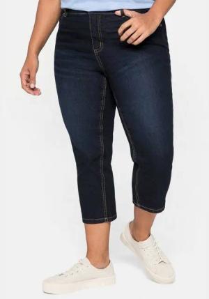 Sheego Caprijeans Große Größen aus Baumwoll-Stretch, mit Kontrastnähten