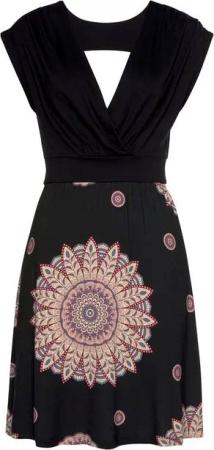Beachtime Sommerkleid mit Rückenausschnitt, Jerseykleid in Wickeloptik, Strandkleid