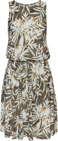 Vivance Jerseykleid mit Blätterdruck, kurzes Sommerkleid, Strandkleid