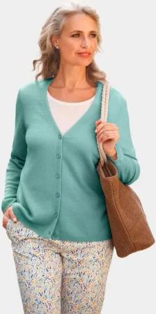 GOLDNER Strickjacke Weiche Kaschmirstrickjacke mit V-Ausschnitt