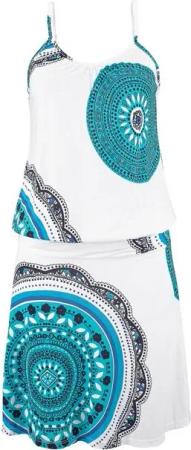 Beachtime Strandkleid mit Alloverprint und verstellbaren Trägern, Sommerkleid, Jerseykleid