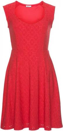 Beachtime Sommerkleid mit Lochstickerei, elegantes Jerseykleid, Strandkleid