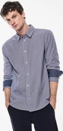 STREET ONE MEN Langarmhemd aus reiner Baumwolle
