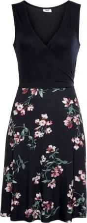 Beachtime Strandkleid mit bedrucktem Rockteil, Sommerkleid in Wickeloptik, Jerseykleid
