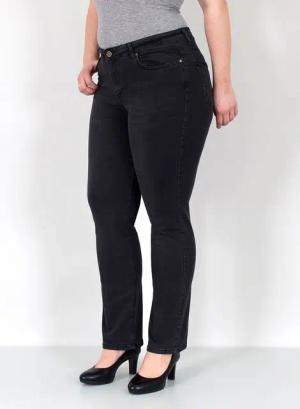 ESRA Straight-Jeans Damen Jeanshose Gerader Schnitt Stretch Hose hoher Bund bis Plus Size Straight Jeans Damen High Waist Hose Stretch Jeans Regular Übergröße