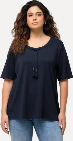 Ulla Popken Sweatshirt Sweatshirt Stehkragen Zierband Halbarm Modalmix