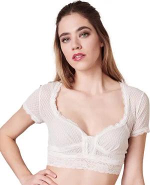 Krüger Madl Dirndlbluse Dirndlbluse 'Novalee' Kurzarm 311565, Ecru