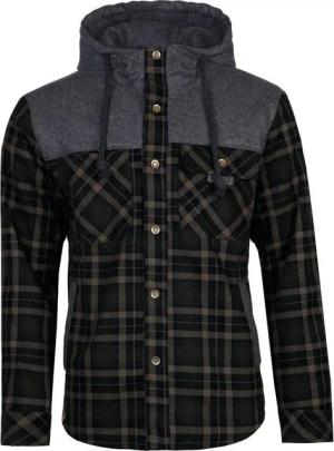 Piz Palü Winterjacke Herren "Tacherting" mit Kapuze, Olivgrün Karomuster und Teddyfell (1-St)