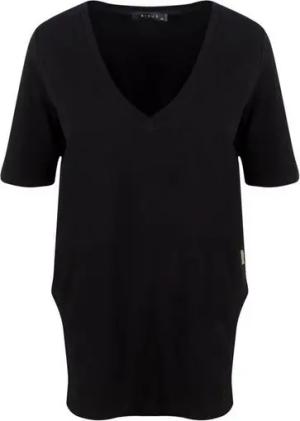 Rivus T-Shirt Basic-T-Shirt mit V-Ausschnitt, langer Vorder- und Rückseite