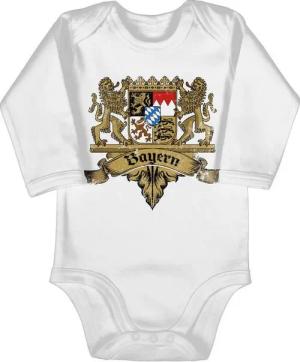 Shirtracer Shirtbody Bayern Wappen Bayernland Freistaat Bayern Mode für Oktoberfest Baby Outfit