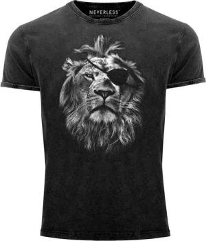 Neverless Print-Shirt Cooles Angesagtes Herren T-Shirt Vintage Shirt Löwe Lion Aufdruck mit Print