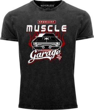 Neverless Print-Shirt Cooles Angesagtes Herren T-Shirt Vintage Shirt Retro American Muscle mit Print