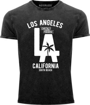 Neverless Print-Shirt Cooles Angesagtes Herren T-Shirt Vintage Shirt LA Los Angeles mit Print